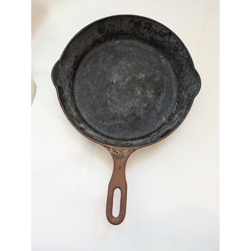 Griswold Iron Mountain 7 1032A Cast Iron Skillet Ban 2 Spout Unrestored